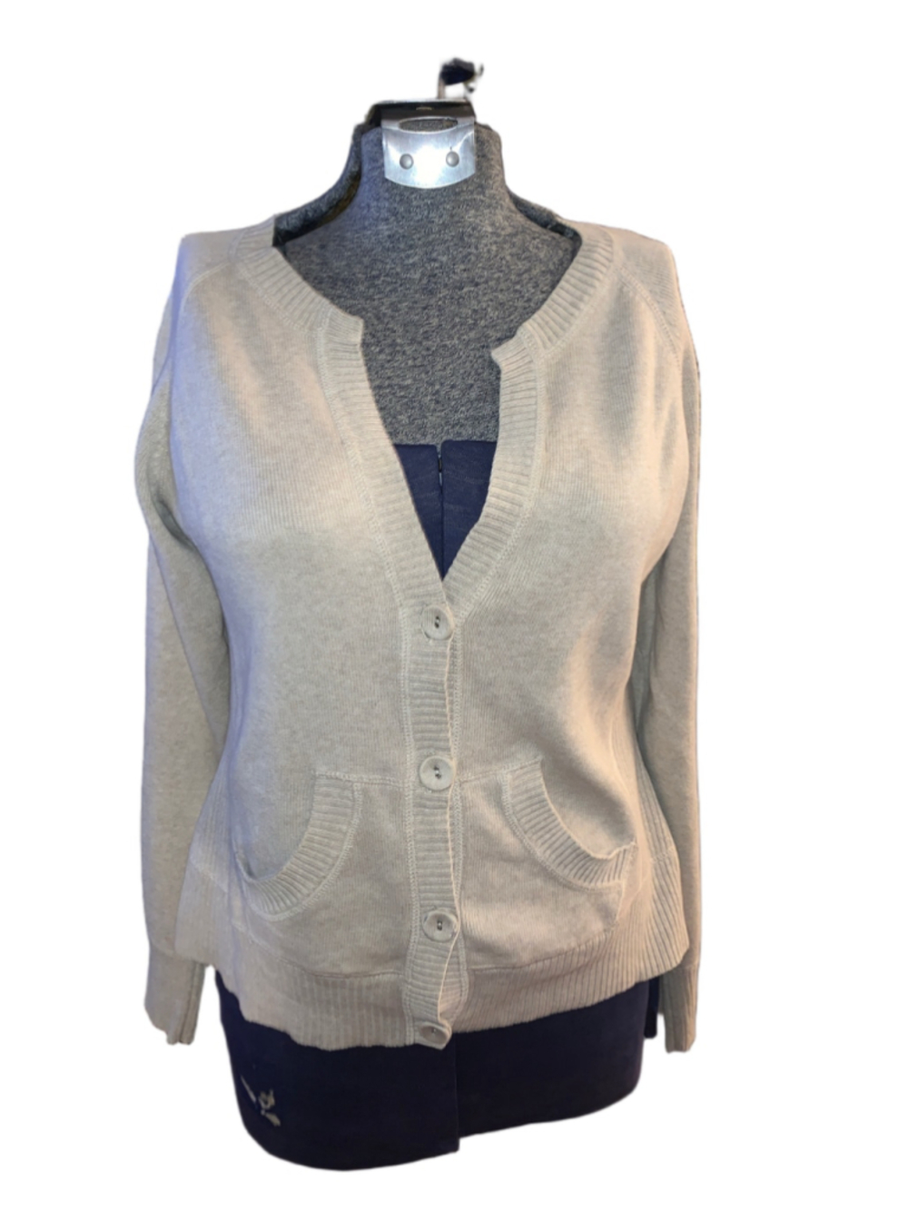 Women's Unbranded Beige cotton Cardigan Sweater Size M